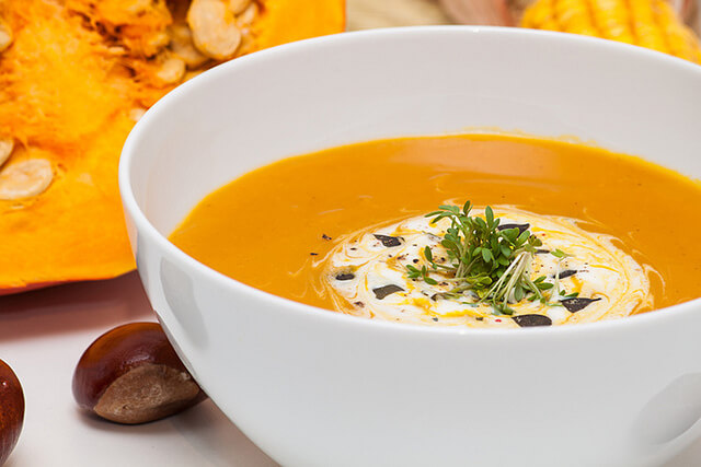 Velouté de potiron au Livarot