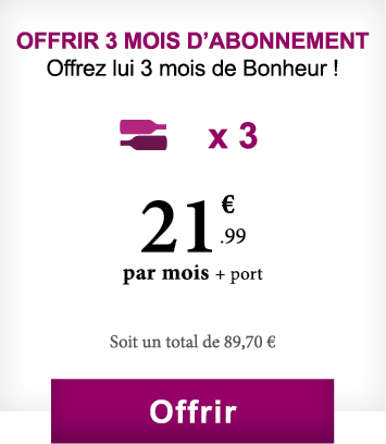 Offrir 3 mois abonnement vin 2 bouteilles
