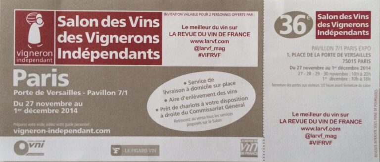 Salon des vignerons indépendants à Paris Porte de Versailles