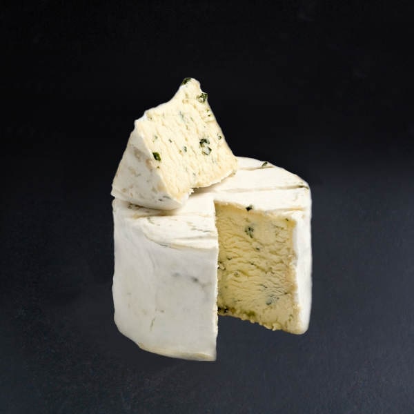 Oreiller de ciboulette : fromage à base de lait cru de vache à croûte fleurie